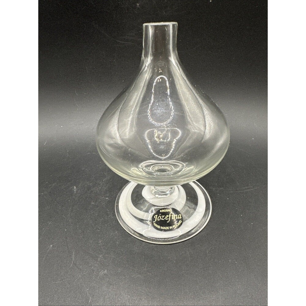 Jozefina Krosno Art Glass Oil Lamp Sculpture Handblown 5” Jellyfish